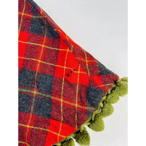 Vintage 1950s Buffalo Plaid Chenille Reversible Poncho Cape Coat - Picture 4 of 8